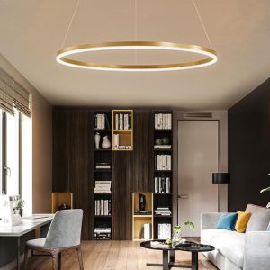 Chandelier Nebrian Led gold metal D60x15cm