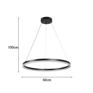 Chandelier Nebrian Led black metal D60x15cm