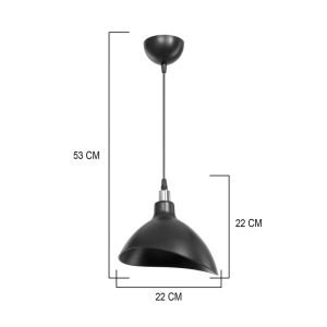 Chandelier Oufoa Pp in black color D22x53cm