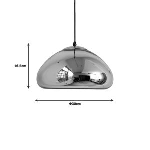 Chandelier Ovalone silver metal-glass D30x16.5cm
