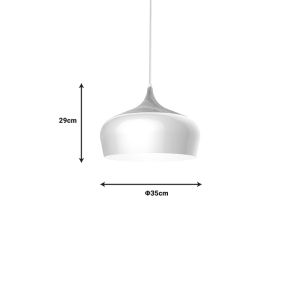 Chandelier Pedrity white metal D35x29cm