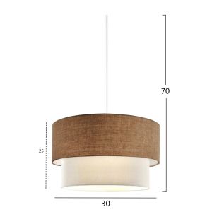 Pendant chandelier with two-layer textile drum and plastic frame Hm7619,01
