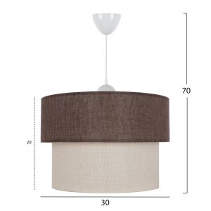 Pendant chandelier with two-layer textile drum and plastic frame Hm7619,03