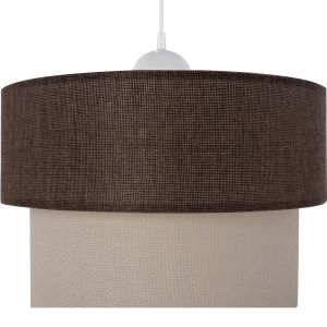 Pendant chandelier with two-layer textile drum and plastic frame Hm7619,03