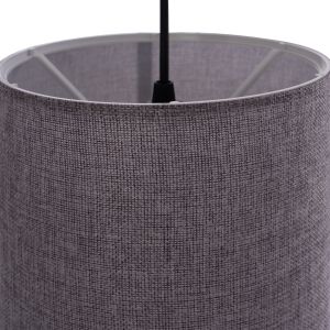 Chandelier Pendant textile drum in gray color D19x70cm Hm7623,03