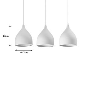 Chandelier Perce I white metal 50x20cm