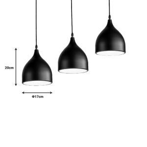 Chandelier Perce I black metal 50x17x120cm