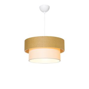 Chandelier Pisco fabric in natural and cream color D38x55cm