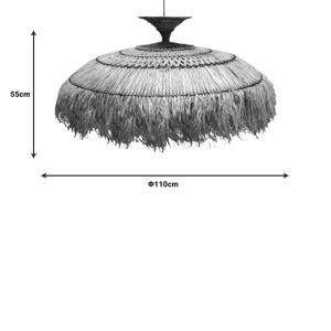 Chandelier Preliere sisal in natural color D110x55cm