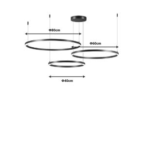 Chandelier Premele Led black metal D120x150cm