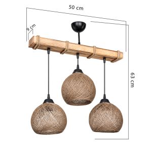 Chandelier Pwl-1120 E27 walnut-beige 50x18x63cm