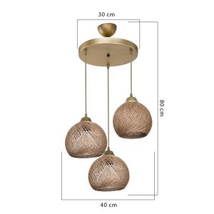Chandelier Pwl-1121 E27 beige-gold D40x80cm