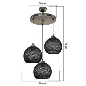 Chandelier Pwl-1121 E27 black-bronze D40x80cm