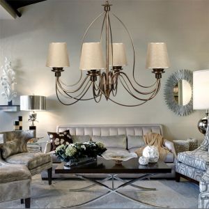 Chandelier Pwl-1207 E14 bronze-beige D55x90cm