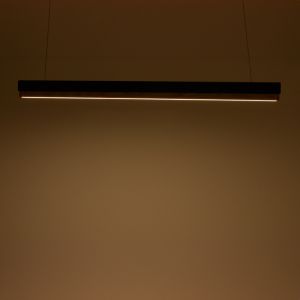 Chandelier Rafmole Led black metal-wood 120x7.5cm