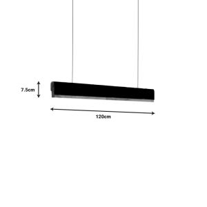 Chandelier Rafmole Led black metal-wood 120x7.5cm