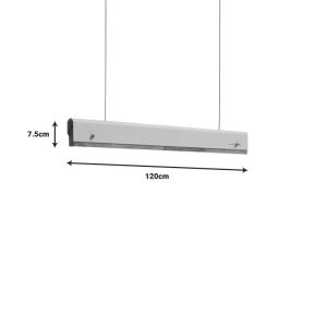 Chandelier Rafmole white metal-wood 120x7.5cm