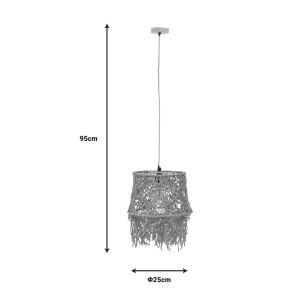 Chandelier Rapom jute Inart E27 Natural D25x95cm