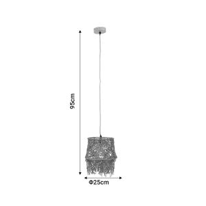 Chandelier Rapom jute Inart E27 Natural D25x95cm