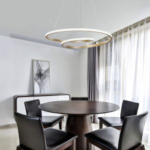 Chandelier Rexon Led golden metal D49x12cm