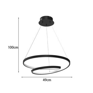 Chandelier Rexon Led black metal D49x12cm