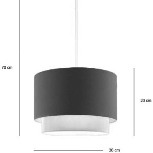 Chandelier Rufio E27 in beige-brown lampshade D50x20cm