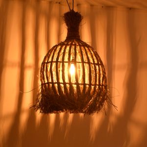 Sannel Mendong chandelier in natural lampshade D60x90cm