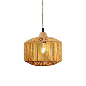 Siang chandelier with one lamp, metal rope in natural color, 25x20cm