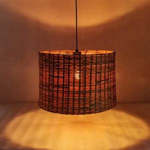 Chandelier Siwel E27 bamboo in brown color D40x27cm