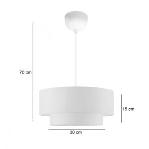 Chandelier Sombre fabric in white color D30x15cm