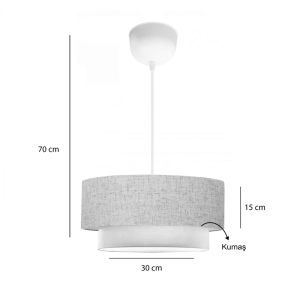 Chandelier Sombre fabric in cream color D30x15cm