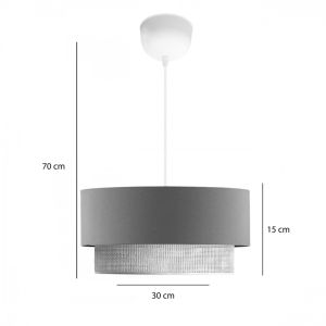 Chandelier Sombre fabric in gray-yellow color D30x15cm