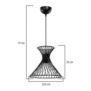 Chandelier Sonata E27 single chandelier in black lampshade Φ25.5x23cm