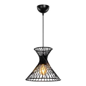 Chandelier Sonata E27 single chandelier in black lampshade Φ25.5x23cm