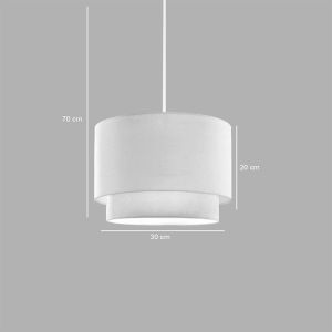 Chandelier Tachi E27 in cream shade D30x20cm
