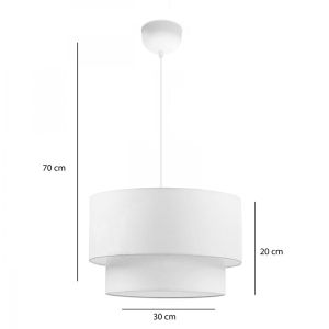 Chandelier Tachi E27 in cream shade D30x20cm