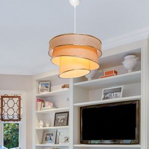 Chandelier Tazma fabric in beige color D38x65cm