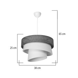 Chandelier Tazma fabric in brown and cream D38x65cm