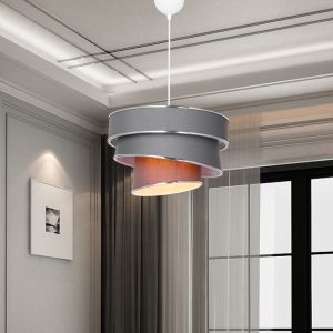 Chandelier Tazma fabric in gray color D38x65cm