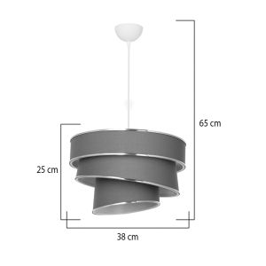 Chandelier Tazma fabric in gray color D38x65cm