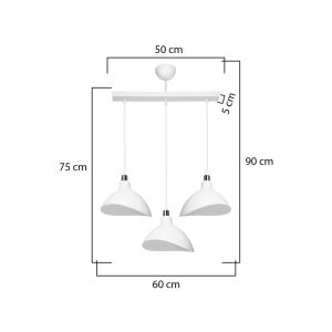 Chandelier Triha Pp in white color 60x22x90cm