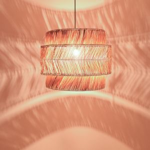 Zeniole Abaca chandelier in natural color D60x50cm