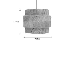 Zeniole Abaca chandelier in natural color D60x50cm