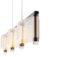 Acrylic chandelier Led 3 lamps 3χ16w 4320lm 3000k 900x270x175mm French gold Arte Illumina Ravena