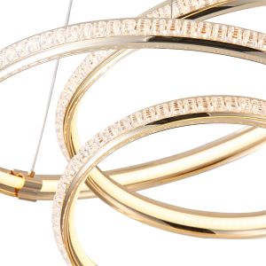 Chandelier aluminum Led 38w 3000lm 3000k 500x1200mm golden Arte Illumina Saturn