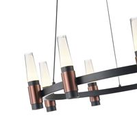 Chandelier aluminum Led 43w 2580lm 3000k Φ630xη1500mm black-brown Arte Illumina Velas
