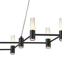 Chandelier aluminum Led 58w 3480lm 3000k 1200x1500mm black-gold Arte Illumina Velas