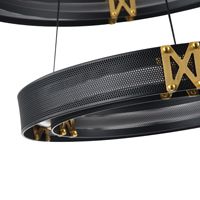Chandelier aluminum Led 62w 3720lm 3000k 620x1200mm black-gold Arte Illumina Luis