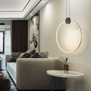 Chandelier aluminum-silicone round Led 20w 1820lm 3000k Ø595x1890mm black-bronze Arte Illumina Aero