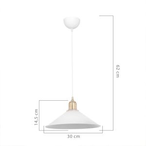Chandelier in white and bronze D30x62cm